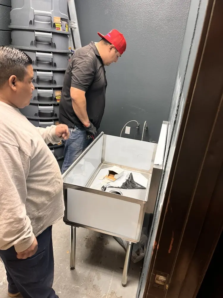 Commercial plumbing and sink installation in Savannah